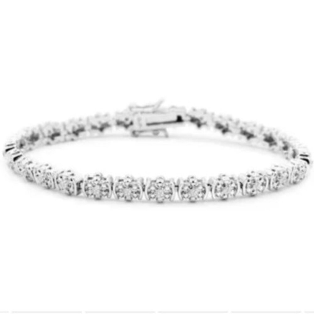 1/2 Carat Diamond Flower Bracelet‎ w/Natural Rose Cut Diamonds (NEW & BEAUTIFUL)